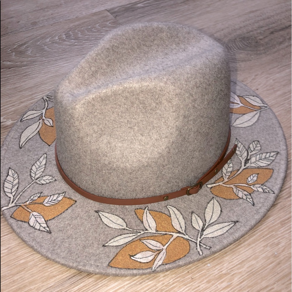 Custom painted floral summer hat